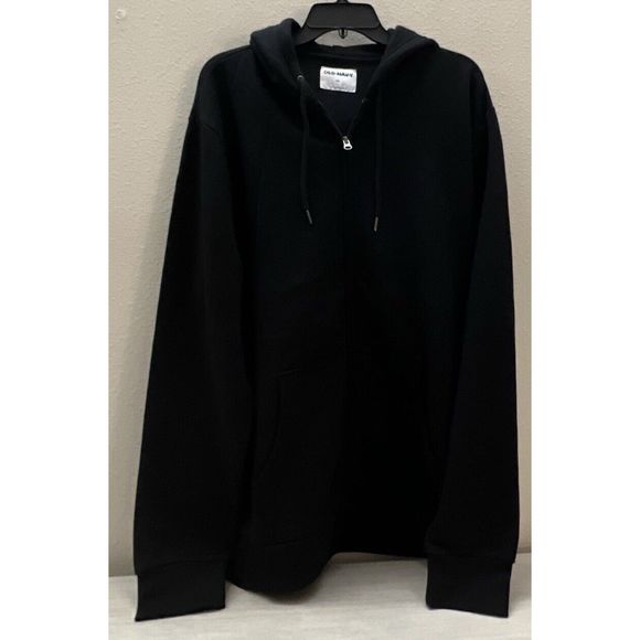 Old Navy 207128-01 Men's Sz XXL Blackjack Black Classic Front Zip Hoodie Jacket - Picture 1 of 7